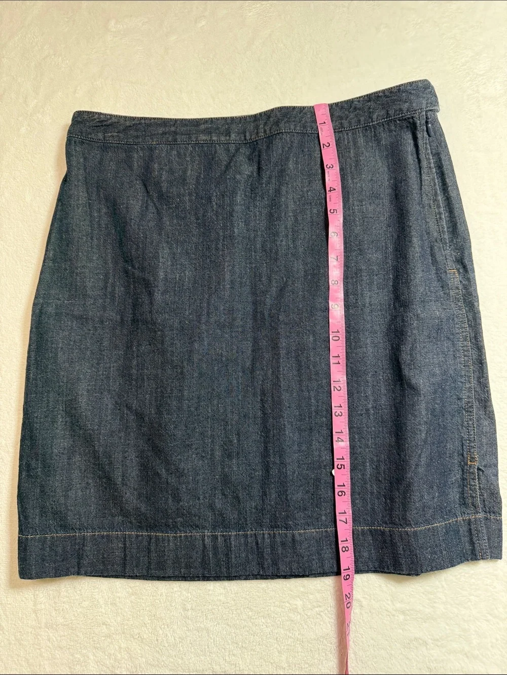 Ann Taylor Dark Blue Lightweight Denim Mini Skirt
